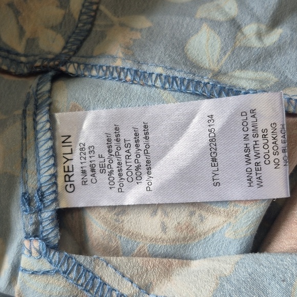 Greylin Helena Floral Shift Dress Boho Prairie Long Sleeve Relaxed Mini, Size S - Picture 9 of 9